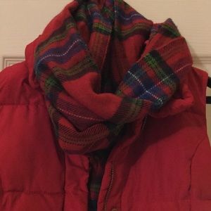 Hollister Red and Plaid Scarf